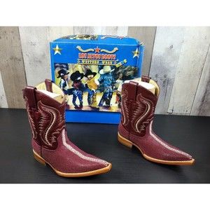 Kids Cowboy Boots Western Stingray Los Altos Burgundy Sz 8.5 kids MX 15.5